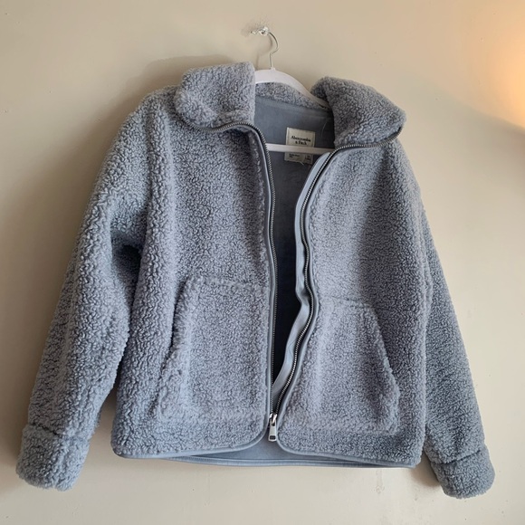 Abercrombie & Fitch Jackets & Blazers - NWOT Abercrombie & Fitch Sherpa Jacket Coat Hoodless Outerwear Blue Women XS